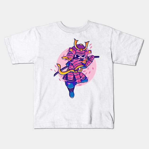 Pink Samurai Kids T-Shirt by fayfreak